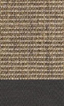 Sisal Salvador kit 044 tæppe med kantbånd i granit 045